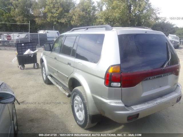 JA4MT31R03J001939 - 2003 MITSUBISHI MONTERO SPORT XLS SILVER photo 3