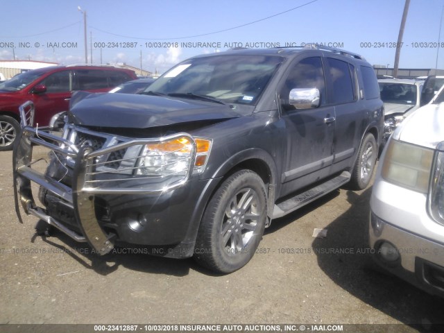 5N1BA0ND7EN603714 - 2014 NISSAN ARMADA SV/SL/PLATINUM GRAY photo 2