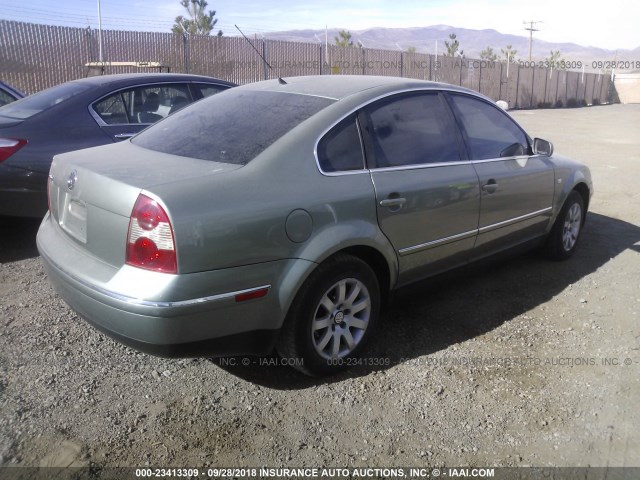 WVWPD63B02P293556 - 2002 VOLKSWAGEN PASSAT GLS GREEN photo 4