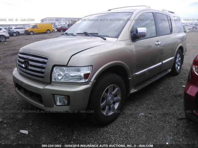 5N3AA08C15N800495 - 2005 INFINITI QX56 GOLD photo 2