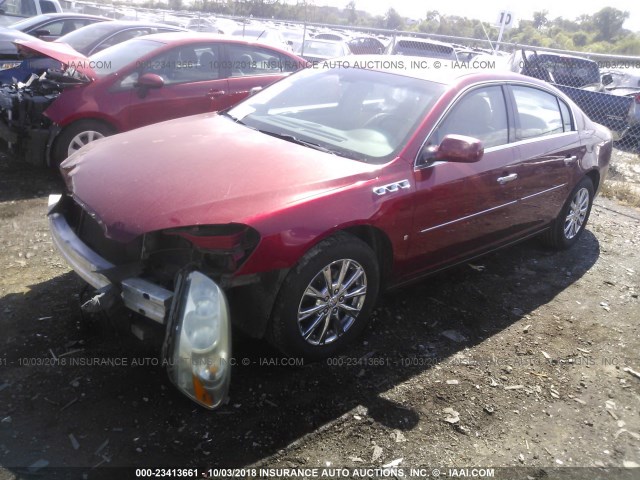 1G4HD57M39U136346 - 2009 BUICK LUCERNE CXL RED photo 2