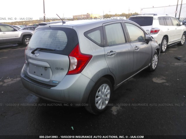 3N1CE2CP0FL355882 - 2015 NISSAN VERSA NOTE S/S PLUS/SV/SL/SR GRAY photo 4