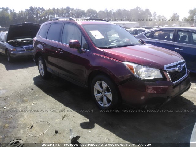 JF2SJAHC0FH476139 - 2015 SUBARU FORESTER 2.5I LIMITED BURGUNDY photo 1