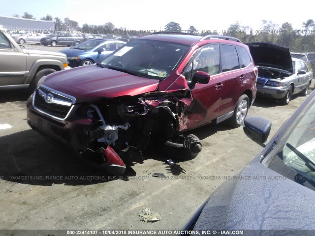 JF2SJAHC0FH476139 - 2015 SUBARU FORESTER 2.5I LIMITED BURGUNDY photo 2