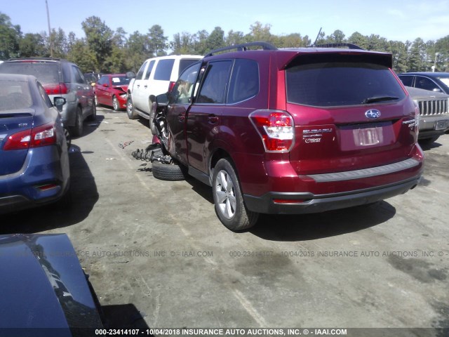 JF2SJAHC0FH476139 - 2015 SUBARU FORESTER 2.5I LIMITED BURGUNDY photo 3