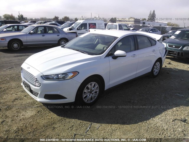 3FA6P0G72ER293566 - 2014 FORD FUSION S WHITE photo 2