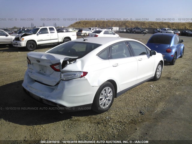 3FA6P0G72ER293566 - 2014 FORD FUSION S WHITE photo 4