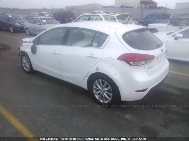 KNAFX5A84F5327453 - 2015 KIA FORTE EX WHITE photo 3