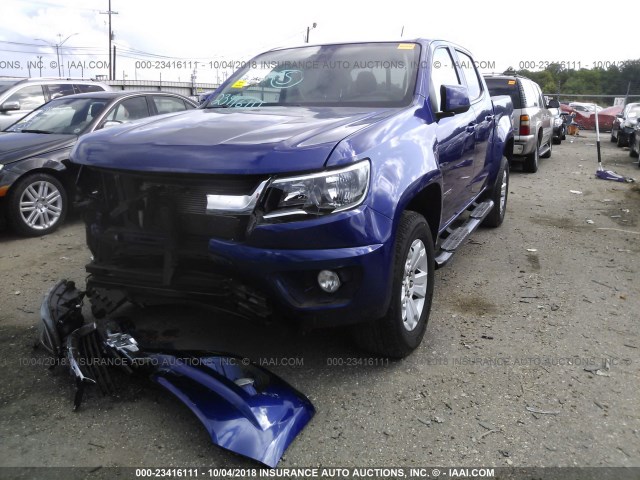 1GCGSCE38G1114538 - 2016 CHEVROLET COLORADO LT BLUE photo 2