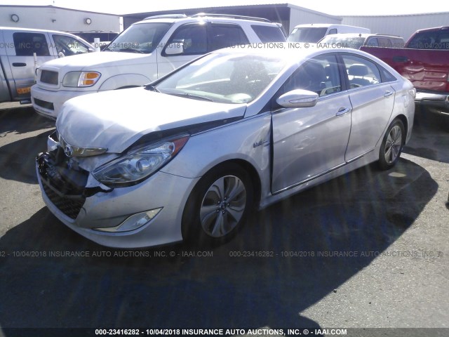 KMHEC4A45DA073463 - 2013 HYUNDAI SONATA HYBRID SILVER photo 2