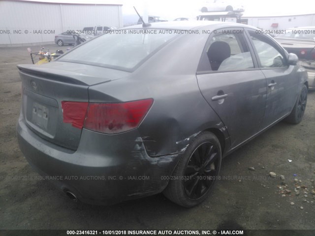 KNAFW4A38B5419094 - 2011 KIA FORTE SX GRAY photo 4