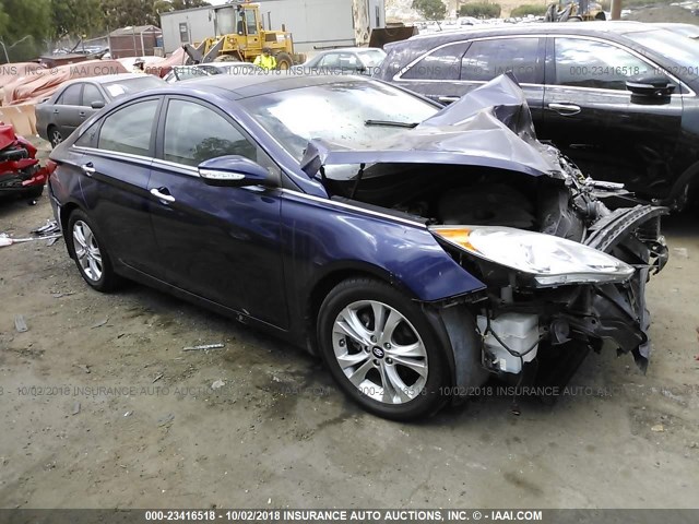 5NPEC4AC4CH392341 - 2012 HYUNDAI SONATA SE/LIMITED BLUE photo 1