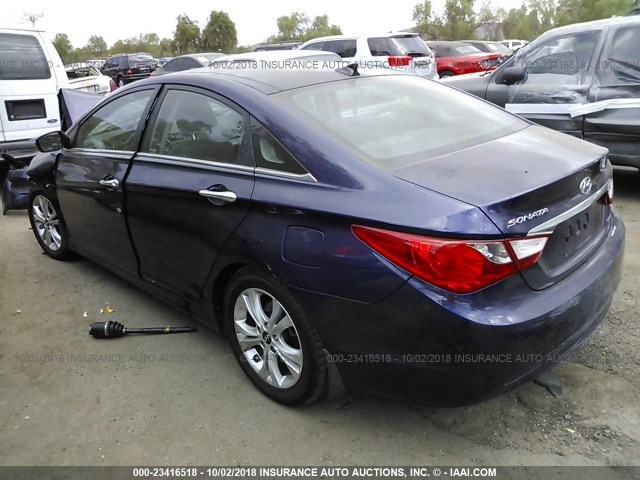 5NPEC4AC4CH392341 - 2012 HYUNDAI SONATA SE/LIMITED BLUE photo 3