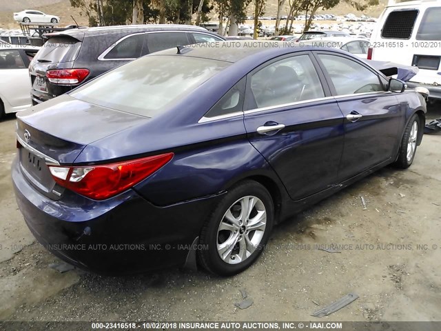 5NPEC4AC4CH392341 - 2012 HYUNDAI SONATA SE/LIMITED BLUE photo 4