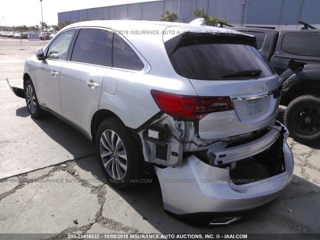 5FRYD4H43EB041557 - 2014 ACURA MDX TECHNOLOGY SILVER photo 3