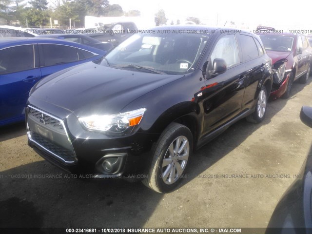 4A4AR3AU4EE033020 - 2014 MITSUBISHI OUTLANDER SPORT ES BLACK photo 2