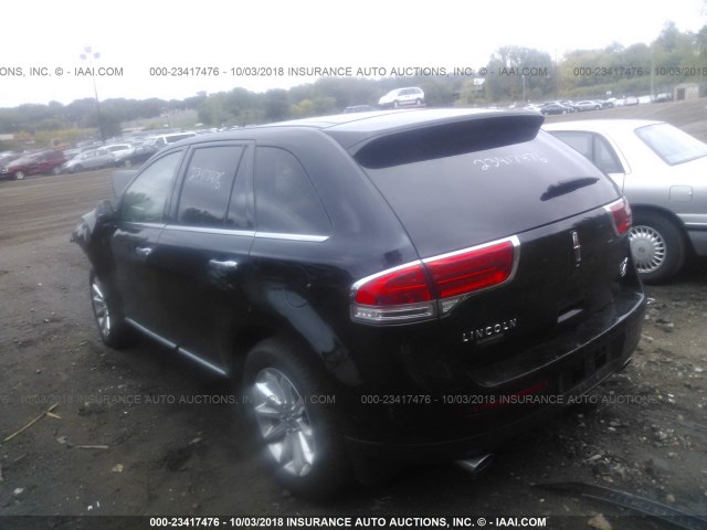 2LMDJ8JK1CBL06737 - 2012 LINCOLN MKX BLACK photo 3