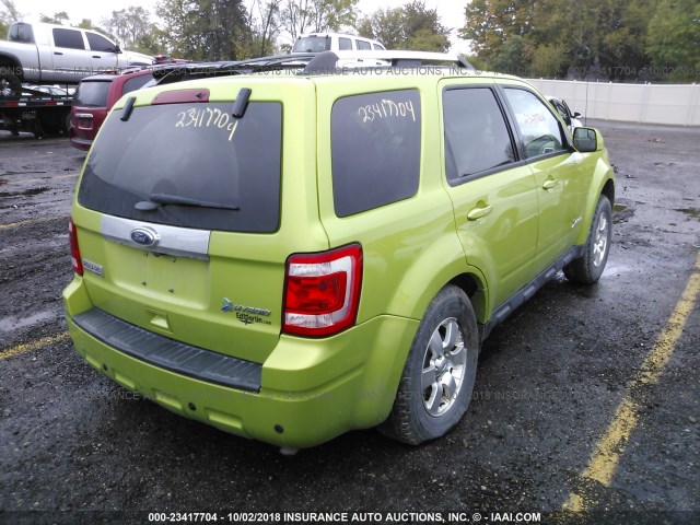 1FMCU5K38BKB64167 - 2011 FORD ESCAPE HYBRID GREEN photo 4