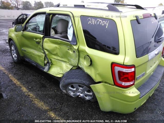 1FMCU5K38BKB64167 - 2011 FORD ESCAPE HYBRID GREEN photo 6