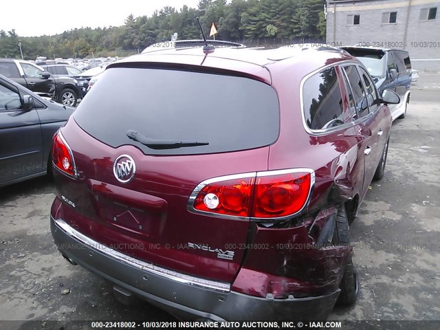 5GAEV23798J101766 - 2008 BUICK ENCLAVE CXL RED photo 4