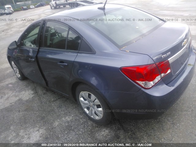 1G1PA5SG5E7230708 - 2014 CHEVROLET CRUZE LS BLUE photo 3