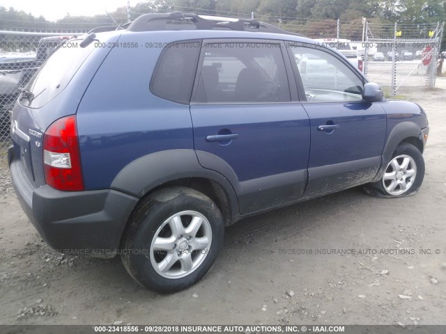 KM8JN72D75U156398 - 2005 HYUNDAI TUCSON GLS/LX BLUE photo 4