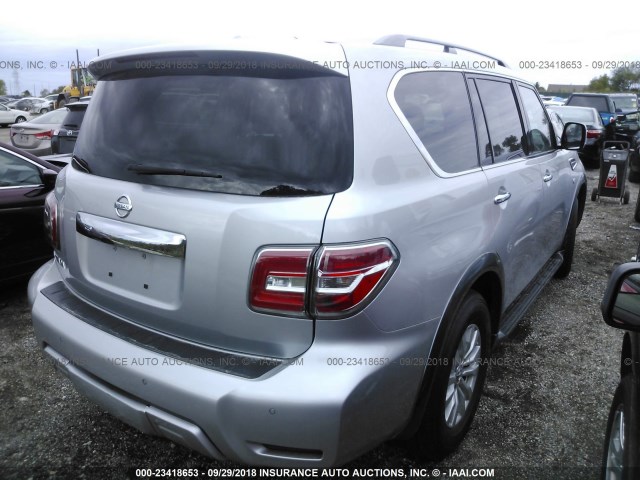 JN8AY2ND1J9054543 - 2018 NISSAN ARMADA SV/SL/PLATINUM SILVER photo 4