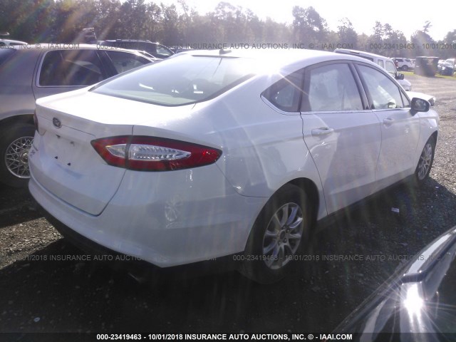 3FA6P0G77GR254202 - 2016 FORD FUSION S WHITE photo 4