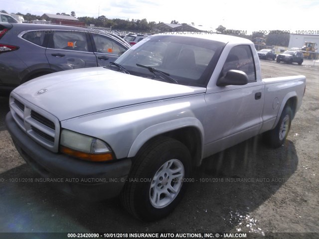 1D7FL16X13S368214 - 2003 DODGE DAKOTA SXT SILVER photo 2