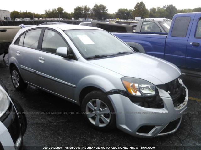 KNADH5A31A6646627 - 2010 KIA RIO LX/SX SILVER photo 1