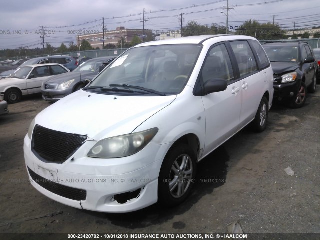 JM3LW28A850537654 - 2005 MAZDA MPV WAGON WHITE photo 2