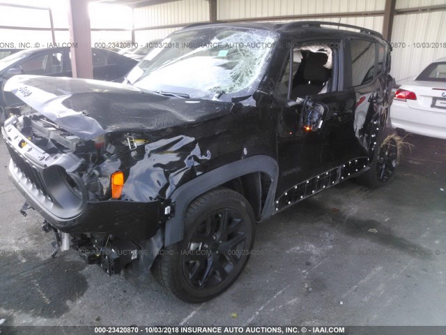 ZACCJBBB4JPG79609 - 2018 JEEP RENEGADE LATITUDE BLACK photo 2