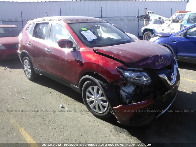 KNMAT2MVXGP593929 - 2016 NISSAN ROGUE S/SL/SV RED photo 1