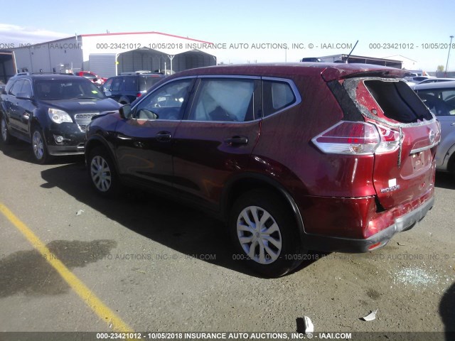 KNMAT2MVXGP593929 - 2016 NISSAN ROGUE S/SL/SV RED photo 3