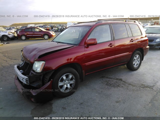 JTEGF21A520033946 - 2002 TOYOTA HIGHLANDER LIMITED RED photo 2