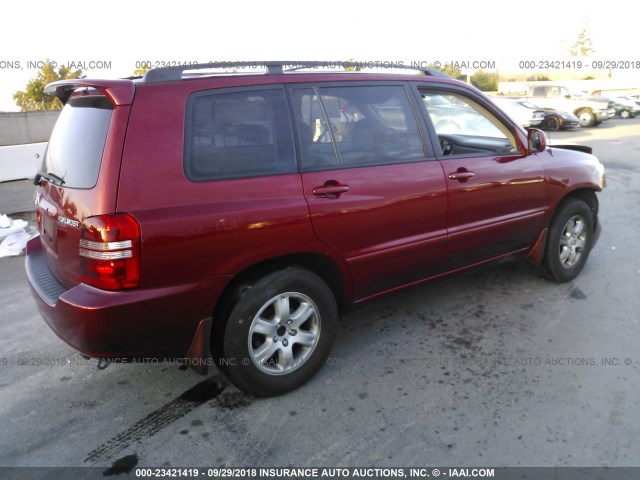 JTEGF21A520033946 - 2002 TOYOTA HIGHLANDER LIMITED RED photo 4