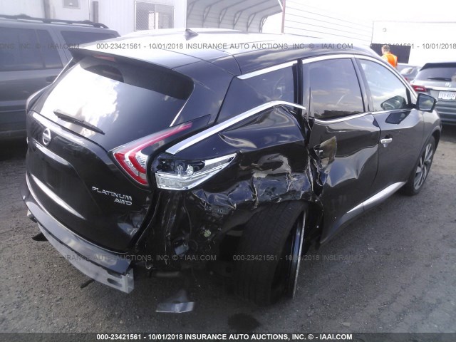 5N1AZ2MHXFN283567 - 2015 NISSAN MURANO S/SL/SV/PLATINUM BLACK photo 4