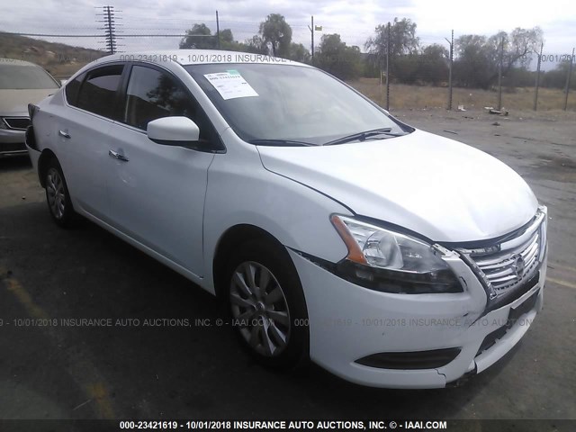 3N1AB7AP1FY255146 - 2015 NISSAN SENTRA S/SV/SR/SL WHITE photo 1