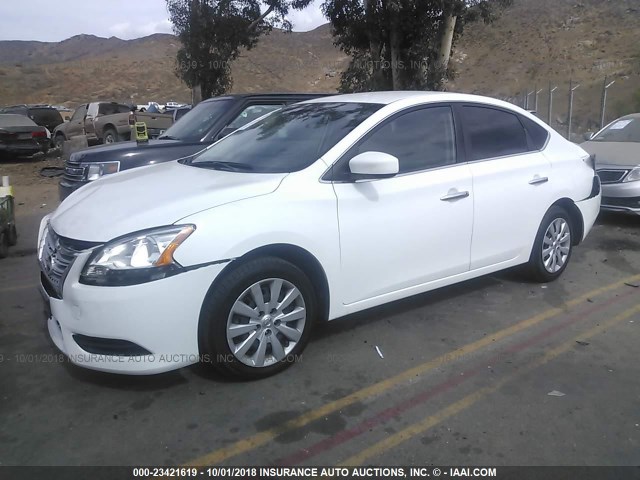 3N1AB7AP1FY255146 - 2015 NISSAN SENTRA S/SV/SR/SL WHITE photo 2