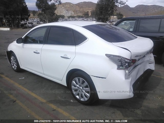 3N1AB7AP1FY255146 - 2015 NISSAN SENTRA S/SV/SR/SL WHITE photo 3