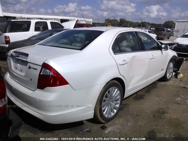 3FADP0L32AR245456 - 2010 FORD FUSION HYBRID WHITE photo 4