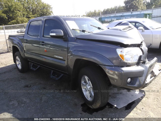 3TMJU4GN6FM188899 - 2015 TOYOTA TACOMA DOUBLE CAB PRERUNNER GRAY photo 1