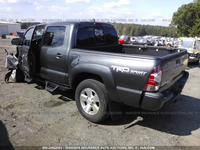 3TMJU4GN6FM188899 - 2015 TOYOTA TACOMA DOUBLE CAB PRERUNNER GRAY photo 3