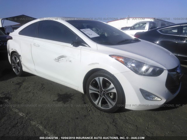 KMHDH6AE2DU018954 - 2013 HYUNDAI ELANTRA COUPE GS/SE WHITE photo 1