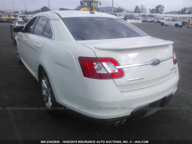 1FAHP2HW6AG169098 - 2010 FORD TAURUS SEL WHITE photo 3