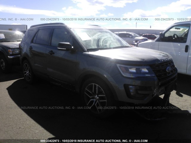 1FM5K8GT2GGA09813 - 2016 FORD EXPLORER SPORT GRAY photo 1