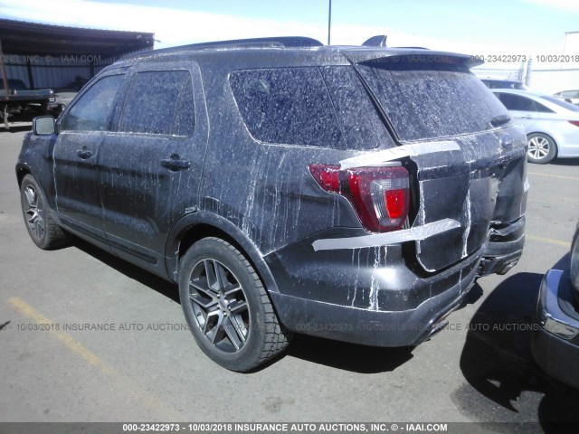 1FM5K8GT2GGA09813 - 2016 FORD EXPLORER SPORT GRAY photo 3