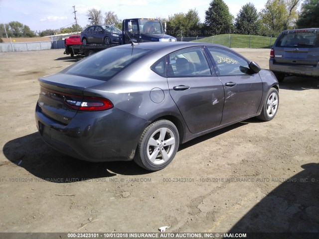 1C3CDFBB8GD684595 - 2016 DODGE DART SXT GRAY photo 4