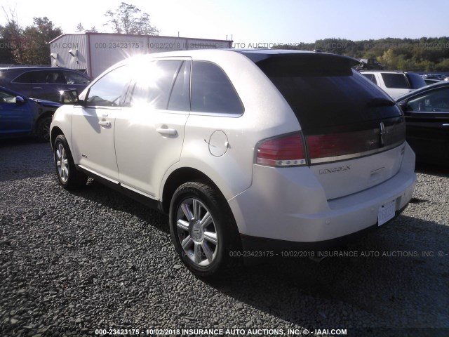 2LMDU88C27BJ04355 - 2007 LINCOLN MKX WHITE photo 3