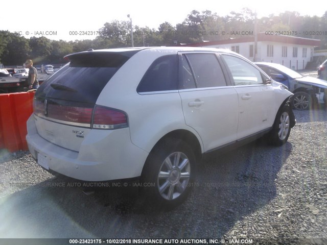 2LMDU88C27BJ04355 - 2007 LINCOLN MKX WHITE photo 4